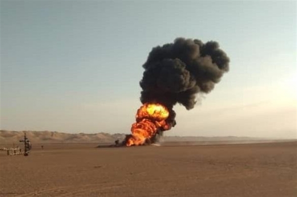 حريق أنبوب نفط شبوة