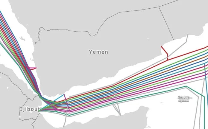 كابلات بحرية وشركات انترنت في المياه الاقليمية اليمنية