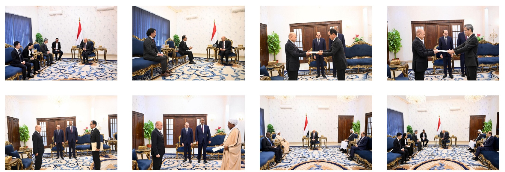 الرئيس العليمي يستقبل سفراء عدد من الدول